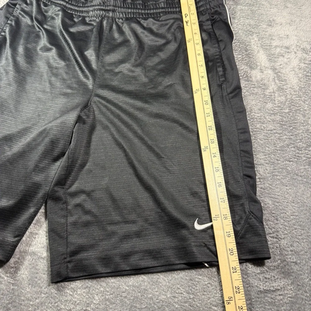Nike Mens Basketball Athletic Shorts Black Textured Knit Size Medium Pocketed